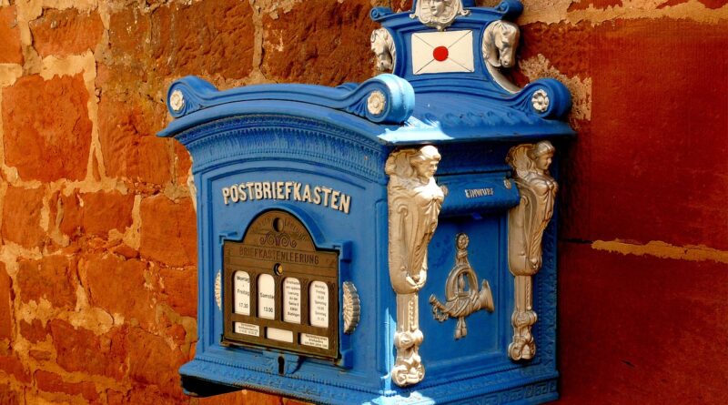 An ornate letterbox.