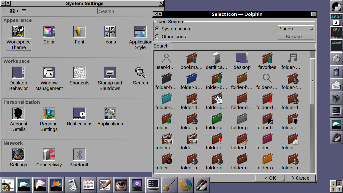 A LXQt desktop using the GNUstep icon theme